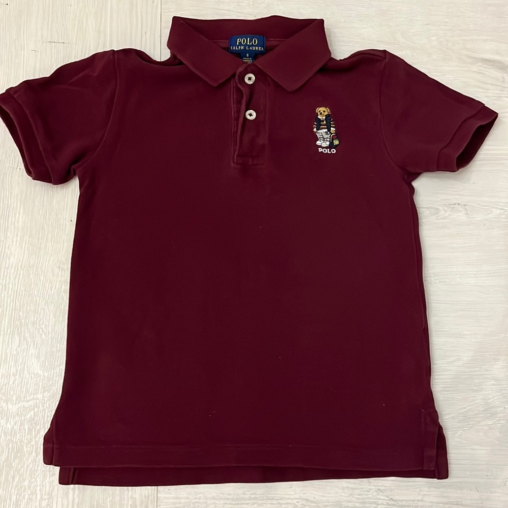 Polo Ralph Lauren boys burgundy polo shirt in size 6